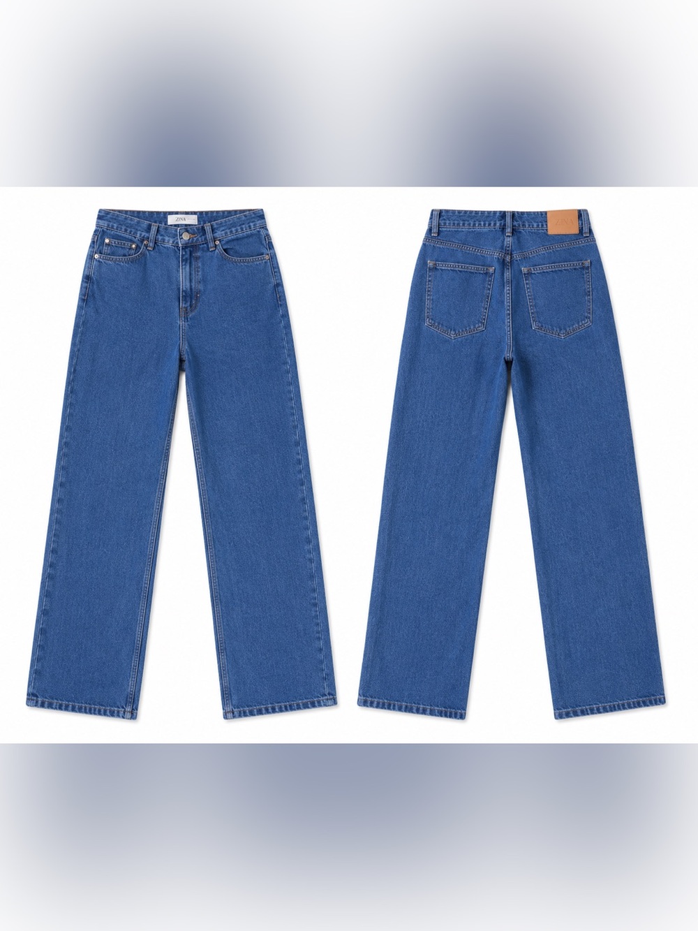 Zara Blue High-Rise Wide Leg Jeans size 4 GUC - Picture 2 of 7